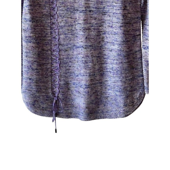 NIC + Zoe Size M Purple Space Dyed Textured Knit Linen Blend Sweater - Picture 3 of 7